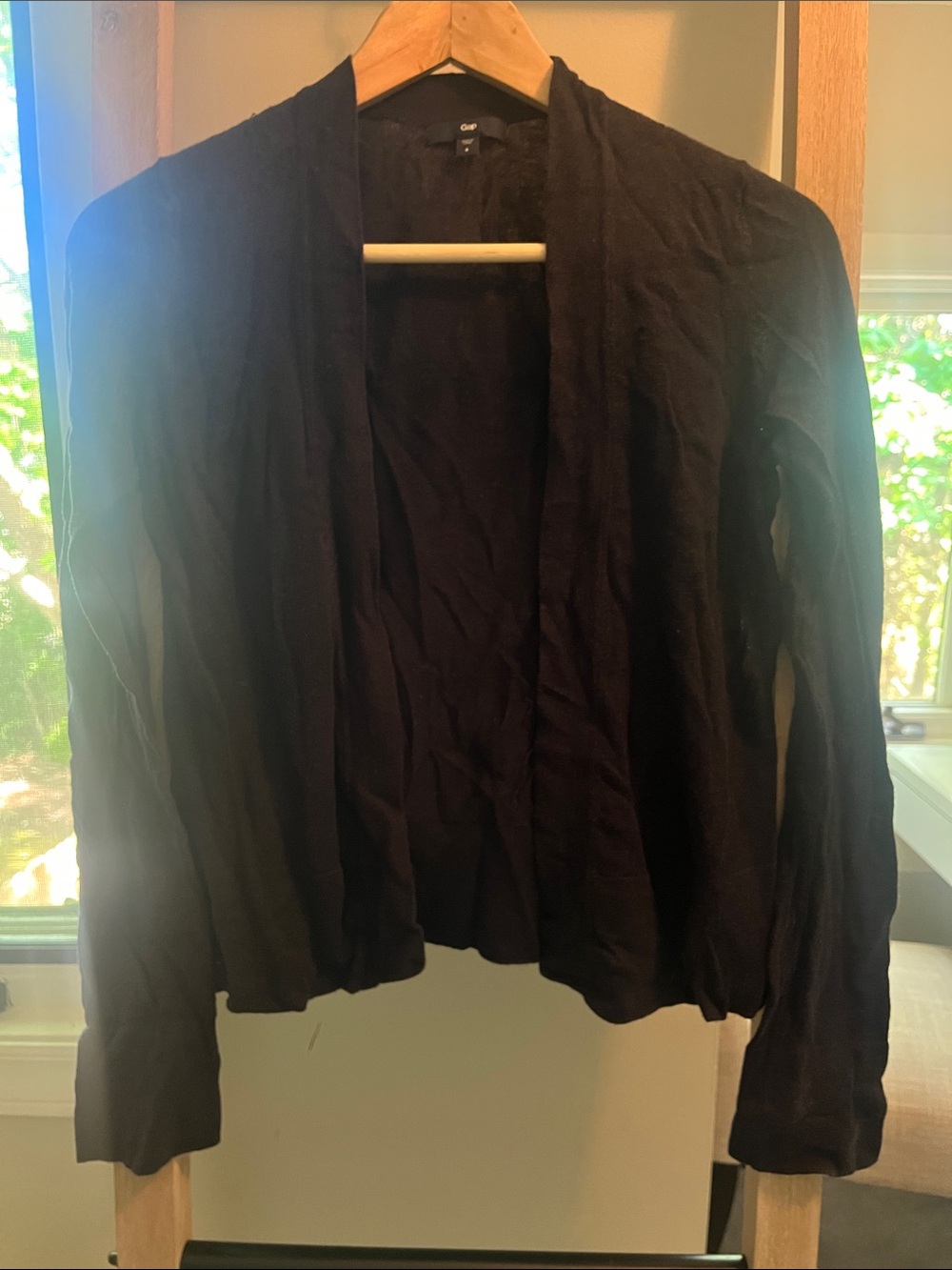 Dark Blue Open-Front Lightweight Cardigan